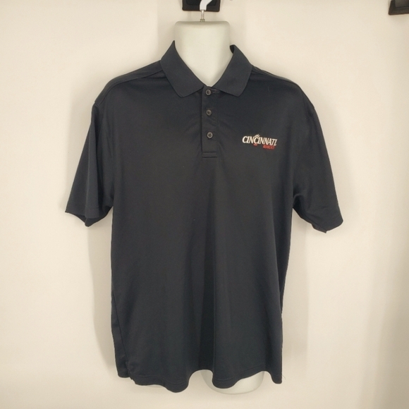 Cincinnati Bearcats Shirt Men Large Collared Polo Under Armour Black Pullover - Picture 1 of 6